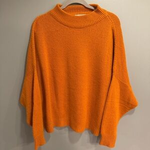 Vibrant Orange Women's Turtleneck Sweater